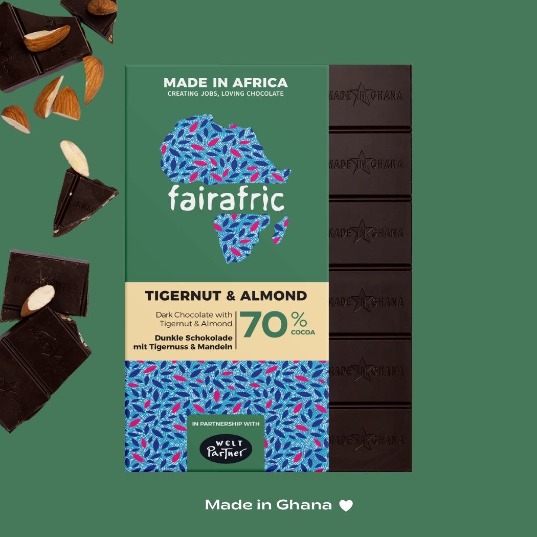 70% Organic Dark Chocolate with Tigernut and Almond