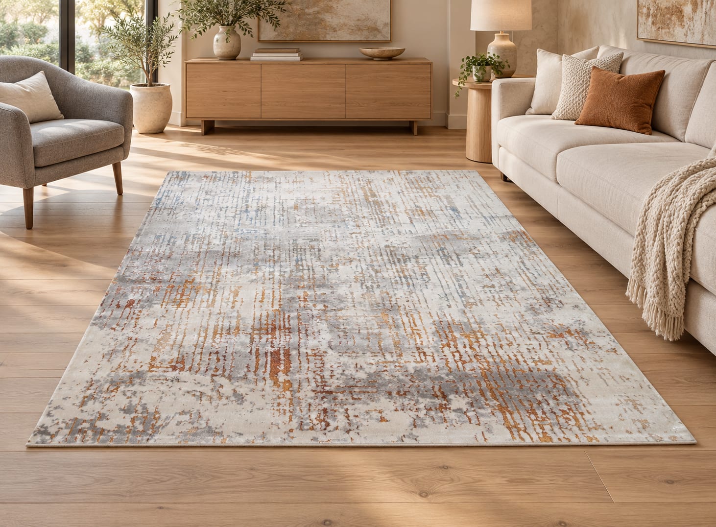 Relato Abstract Canvas Modern Rug